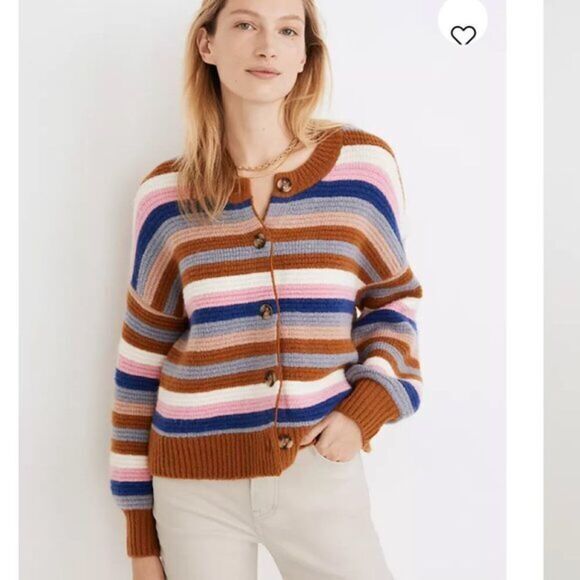 NEW Madewell Striped Springview‎ Cardigan Sweater. Size XS - Picture 1 of 16